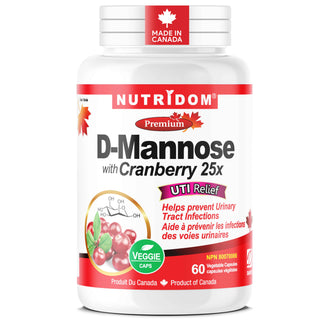 D-Mannose with Cranberry Extract | UTI and Bladder Support | 60 Vcaps