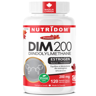 Nutridom DIM 200 | Diindolylmethane 200 mg | Estrogen & Hormone Balance | 120 V-Capsules