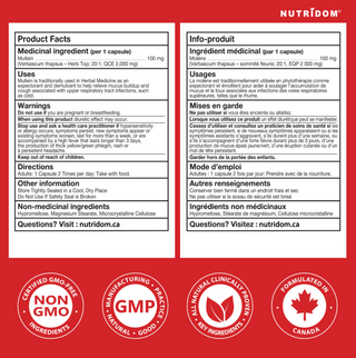 Daily Mullein Extract Supplement for Respiratory Health Support