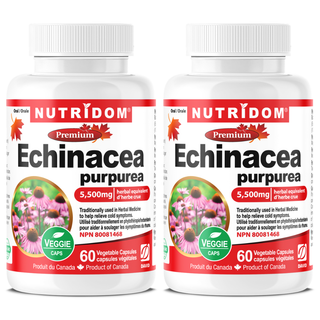 Echinacea Purpurea 550mg Extract | 5500mg QCE | 60 Vcaps 2 Pack