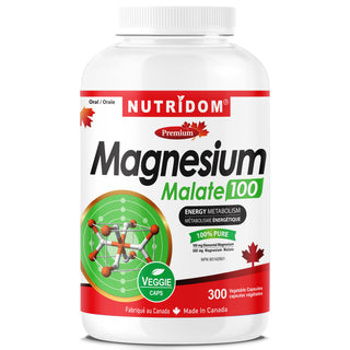 Magnesium Malate 100mg | Energy, Muscle and Bone Support | 300 Vcaps