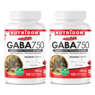 GABA 750mg | High Potency Gamma-Aminobutyric Acid | 2 Pack