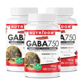 GABA 750mg | High Potency Gamma-Aminobutyric Acid | 3 Pack