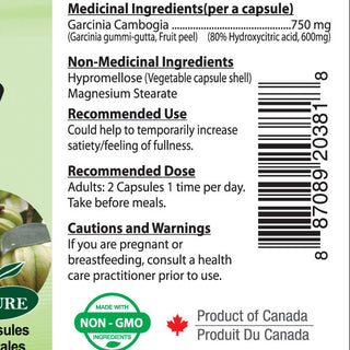 Garcinia Cambogia 80% HCA - 750mg Vegan Capsules | Clean Plant Extract | 60 Caps