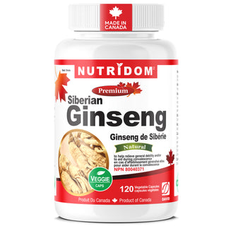 Nutridom Siberian Eleuthero Ginseng 500 mg |Traditional Adaptogen | 120 Vcaps