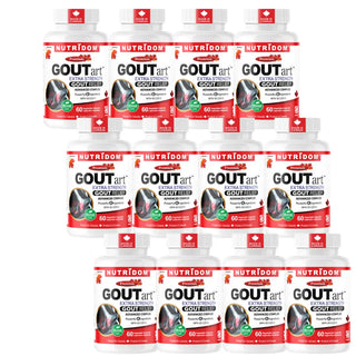 GOUTart | Tart Cherry + Curcumin + Celery Seed + Devil's Claw | Joint Health and Antioxidant Support | 12 Pack