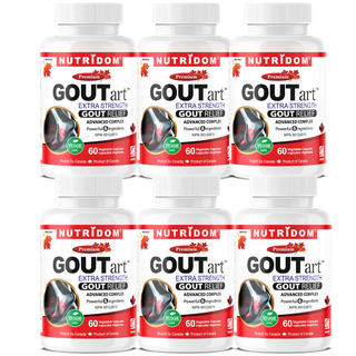 GOUTart | Tart Cherry + Curcumin + Celery Seed + Devil's Claw | Joint Health and Antioxidant Support | 6 Pack