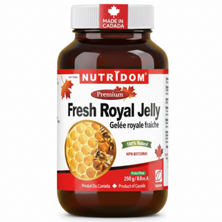 Nutridom Fresh Royal Jelly 250g (8.8 oz) | 100% Raw & Natural | Sourced from North American Beehives | Made in Canada