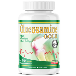 Glucosamine Gold 860mg joint support supplement bottle, 180 vegan capsules