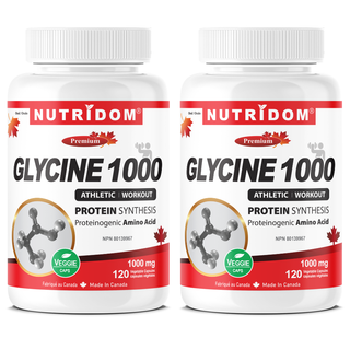 Glycine 1000mg | 2 Pack | 240 Vegan Capsules