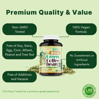 Green coffee bean supplement bottle 45 capsules
