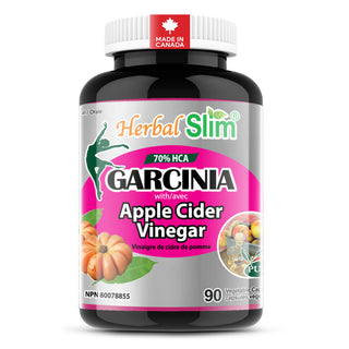 HerbalSlim Garcinia with Apple Cider Vinegar | Natural Wellness Formula | 90 Caps