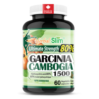 Herbal Slim Garcinia Cambogia 80% HCA | Vegan Formula | Clean Plant Extract | 60 Capsules