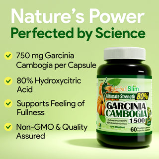 Garcinia Cambogia 80% HCA - 750mg Vegan Capsules | Clean Plant Extract | 60 Caps