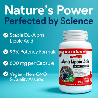 High-Potency Alpha Lipoic Acid 600 mg Antioxidant Support Formula