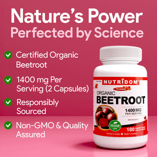 High-Potency Beetroot 1400 mg Capsules with Naturally Occurring Antioxidants