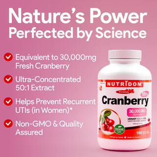 High-Potency Cranberry Extract 30,000 mg QCE 180 Vegetable Capsules