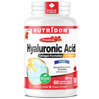 Hyaluronic Acid 200mg + Vitamin C | Skin Hydration and Collagen Support | 60 Vcaps