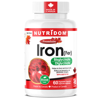 Nutrdom Iron supplement bottle on a white background