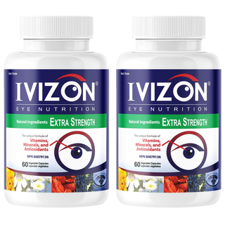 IVIZON Lutein Extra Strength 20mg | Zeaxanthin + Bilberry + Grape Seed | Eye Health Antioxidant Formula | 2-Pack