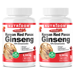 Korean Red Ginseng 500mg | 8% Ginsenosides | 2 Pack | 120 Vcaps