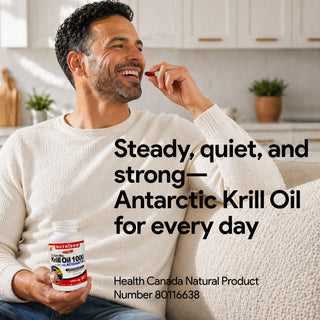 Krill oil supplement bottle 1000 mg astaxanthin softgels