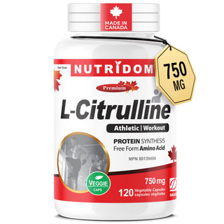 L-Citrulline 750mg | Circulation and Nitric Oxide Support | Free Form Amino Acid