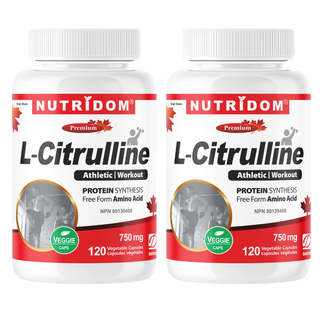 L-Citrulline 750mg | Circulation & Nitric Oxide Support | 120 Vcaps - 2 pack