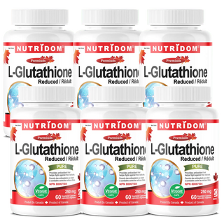 L-Glutathione 250mg | Reduced Form | Fermented | 60 Vcaps | 6 Pack