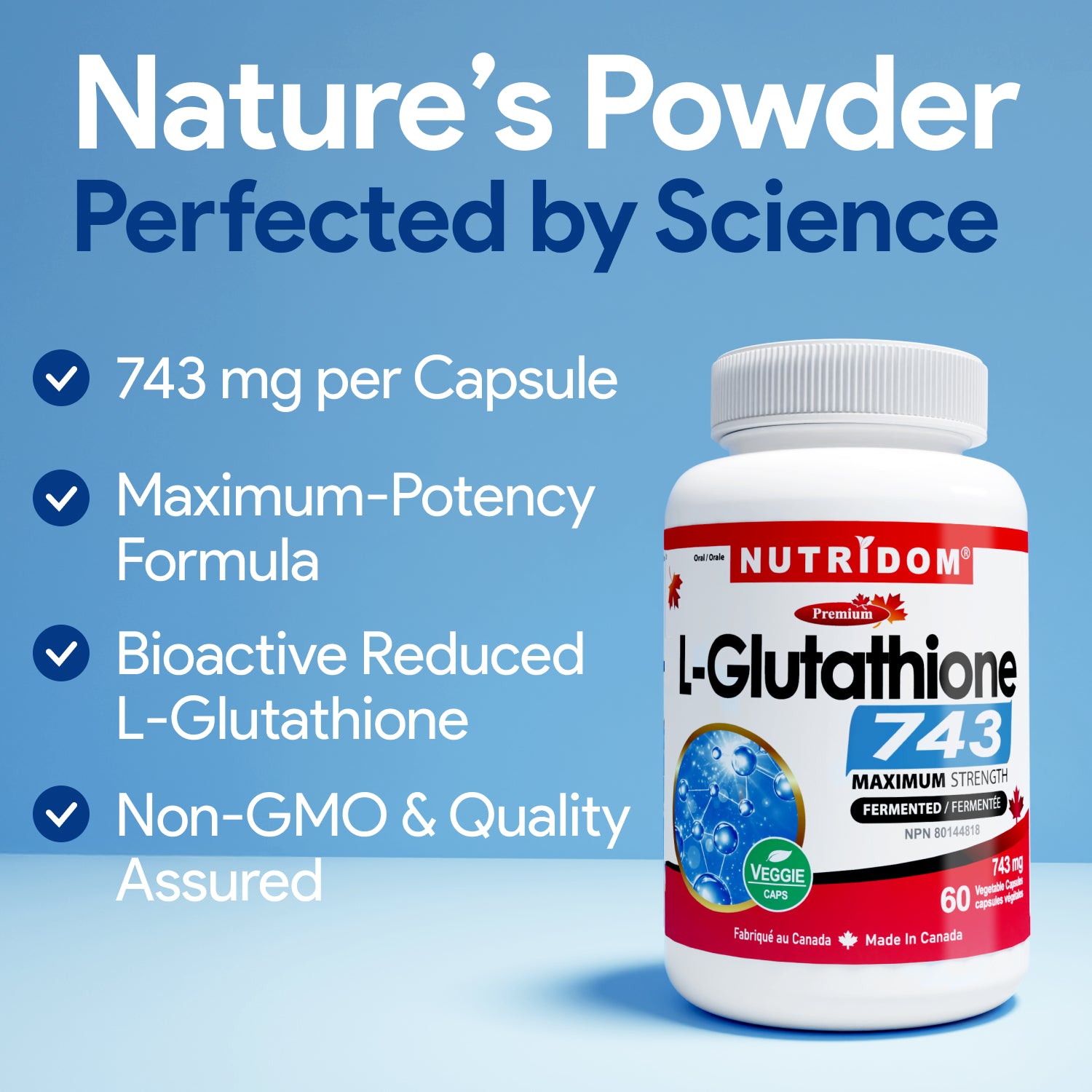 glutathione in canada L-Glutathione 743mg | Reduced GSH | Fermented Antioxidant