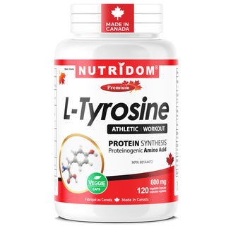 L tyrosine 600 mg amino acid supplement 120 vegan capsules