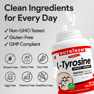 L tyrosine 600 mg dietary supplement capsules