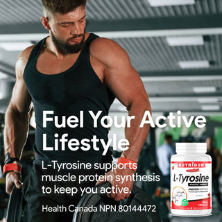 L tyrosine supplement bottle 600 mg 120 vegan capsules
