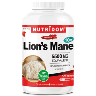 Lion's mane 5500 mg QCE 40 percent polysaccharides 180 vegan capsules