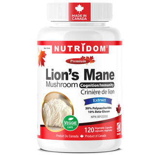Lion's mane mushroom 500 mg fungal polysaccharides 120 vegan capsules