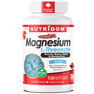 Nutridom Magnesium L-Threonate | Pure High Absorption | Chelated Magnesium | 120 Vcaps