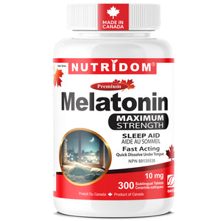 Nutridom Melatonin 10 mg | 300 Vegan Fast Acting Mint Sublingual Tablet