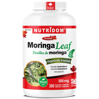 Nutridom Moringa Leaf supplement bottle on a white background