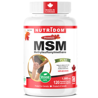 Nutridom MSM 1,000mg | Methylsulfonylmethane | Joint and Mobility Support | 120 Vcaps