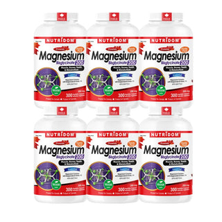 Magnesium Bisglycinate 200mg | Chelated Magnesium | Muscle, Teeth, Bone & Metabolism | 300 Vcaps | 6-Pack