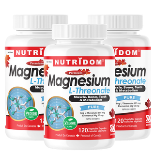 Magnesium L-Threonate 3-Pack - Maximum Value | Brain Health Bundle | 360 Vcaps