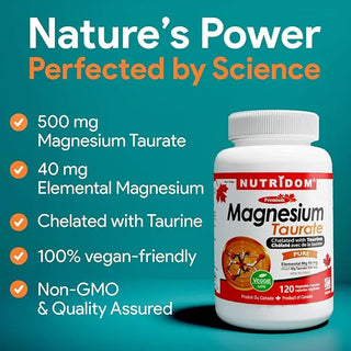 Magnesium Taurate 500 mg heart and cardiovascular support formula