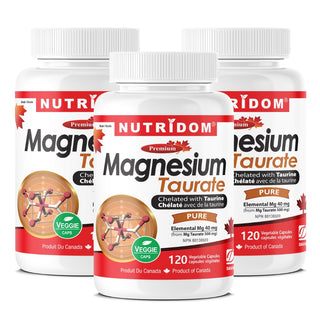 Magnesium Taurate 500mg 3-Pack - Maximum Heart Support Value | 360 Vcaps