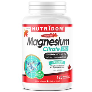 Magnesium citrate 150 mg elemental magnesium 120 vegan capsules