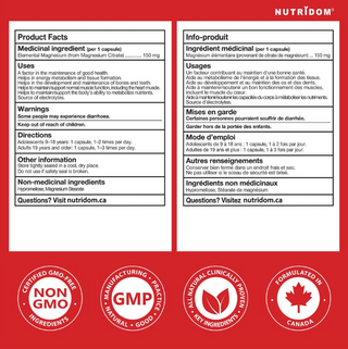 Magnesium citrate supplement facts label elemental magnesium