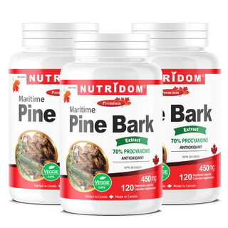 Maritime Pine Bark 450mg | 3 Pack | Standardized Extract