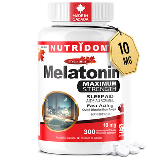 Melatonin 10mg | Fast Acting Sublingual Mint Tablet | Sleep and Circadian Support | 300 Tablets