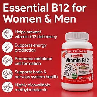 Methylcobalamin vitamin B12 5000 mcg high potency supplement