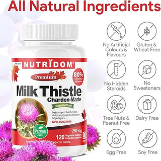 Milk thistle supplement bottle 250 mg 120 vcaps