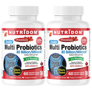 Multi Probiotics 80 Billion CFU | 14 Strains | Gut Flora Support | 60 Vcaps - 2 Pack